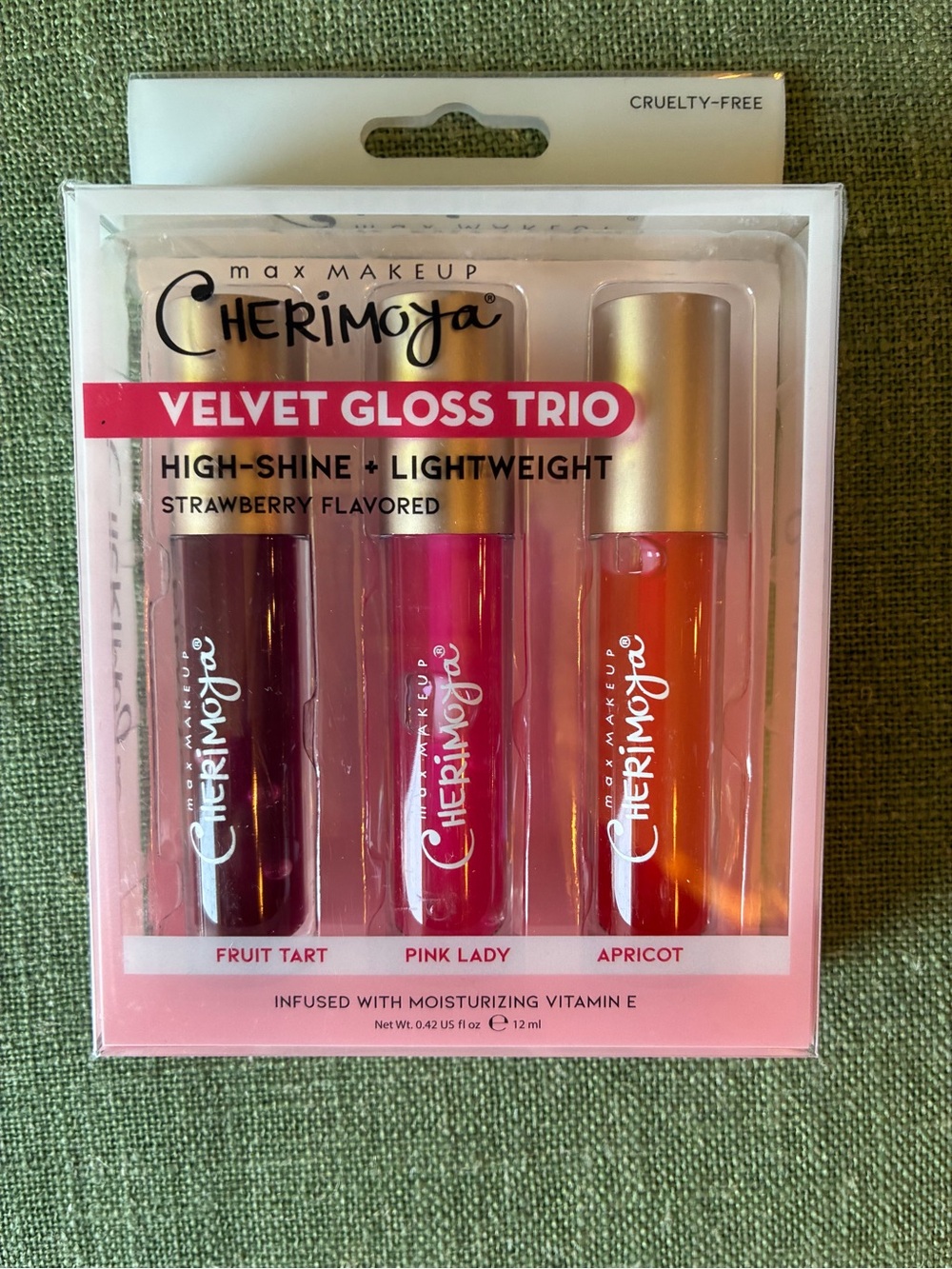 Cherimoya Velvet Gloss Trio Strawberry Lip Gloss Set